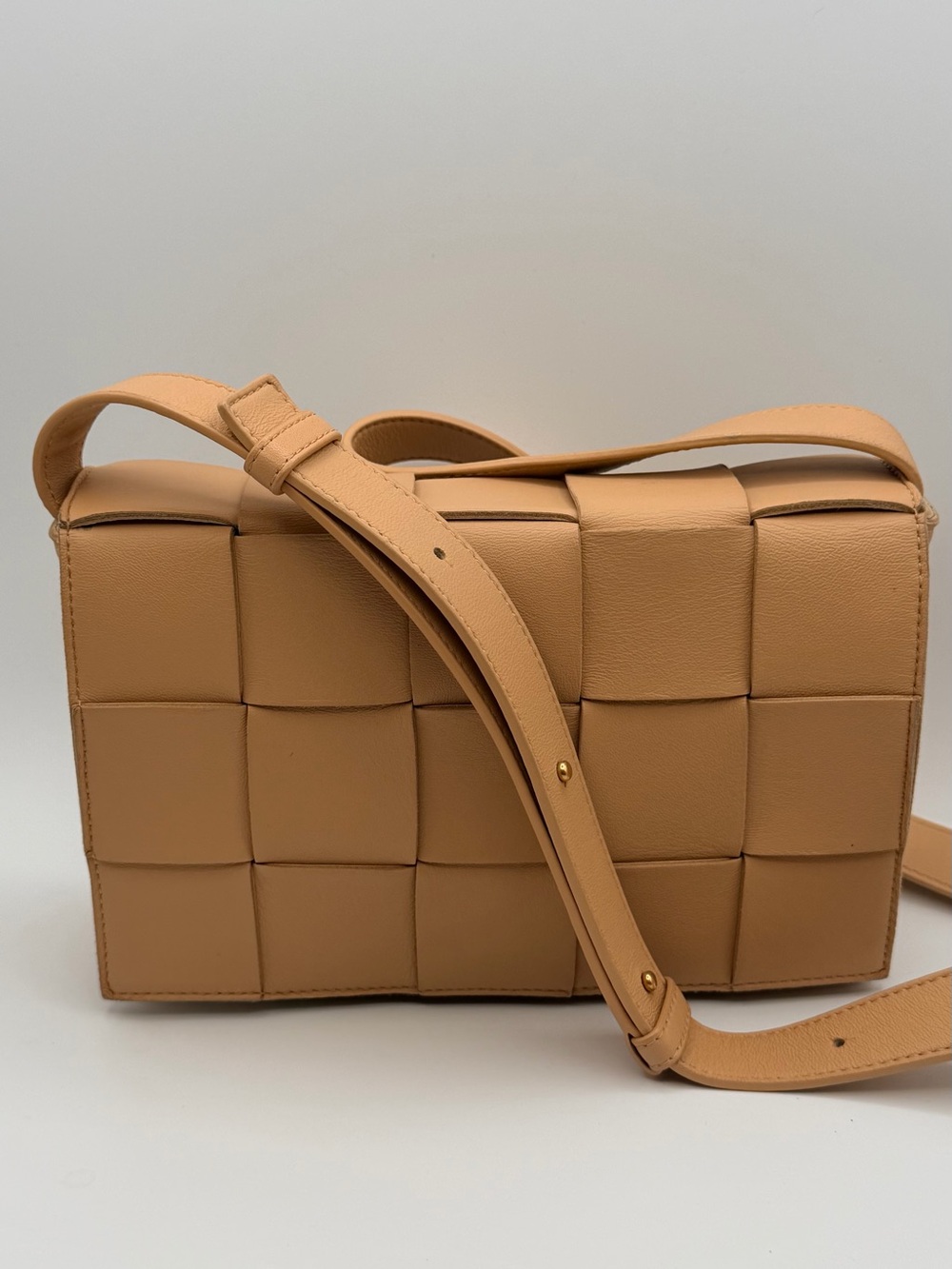 Botega veneta Tan Woven Leather Crossbody Bag